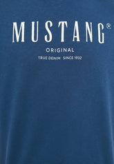 Mustang Ben Crewneck SSleeve Męska Bluza Z Krótkim Rękawem Insignia Blue 1013870 5230